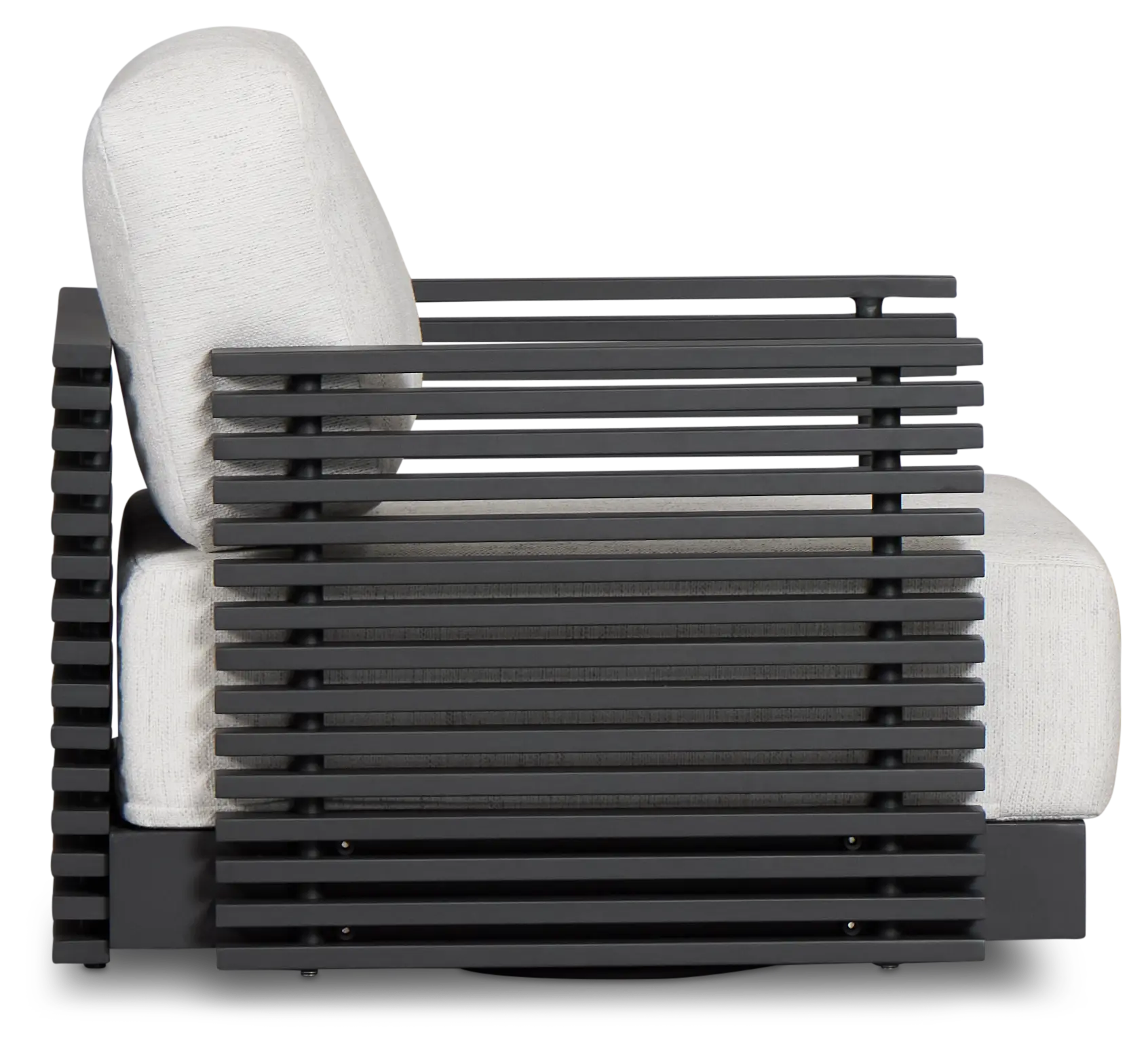 Monterey Black Aluminum Swivel Chair With Light Gray Cushions Monterey Black Aluminum Swivel Chair With Light Gray Cushions