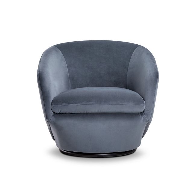Darian Light Gray Velvet Swivel Accent Chair (3)