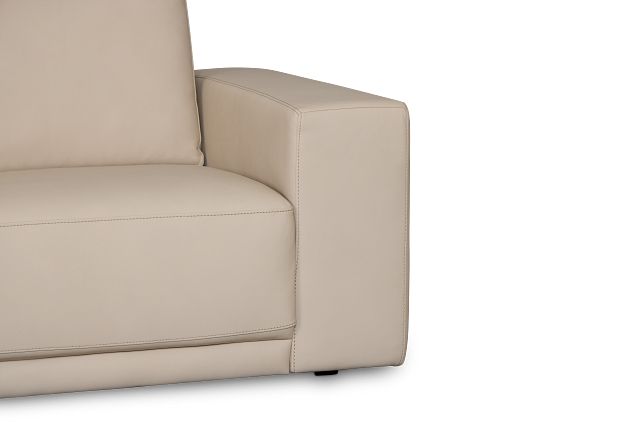 Kellan Ivory Leather Small Left Chaise Sectional