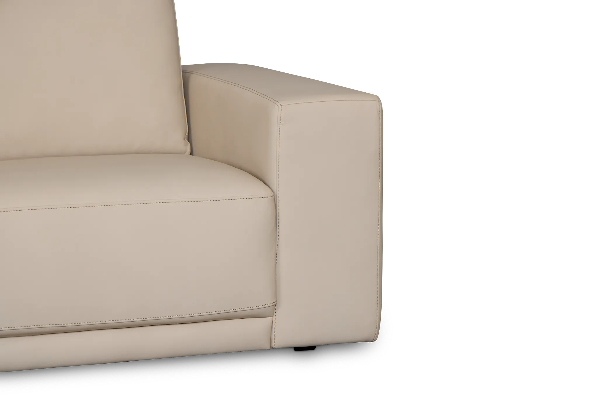 Kellan Ivory Leather Small Left Chaise Sectional