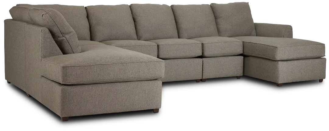 Asheville Brown Fabric Large Left Bumper Sectional Asheville Brown Fabric Large Left Bumper Sectional