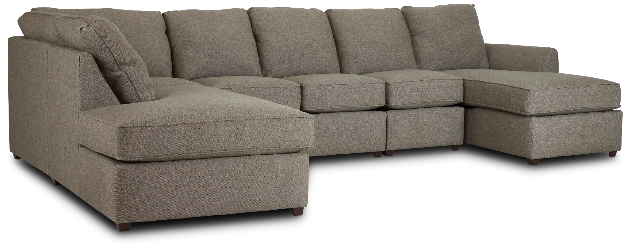 Asheville Brown Fabric Large Left Bumper Sectional