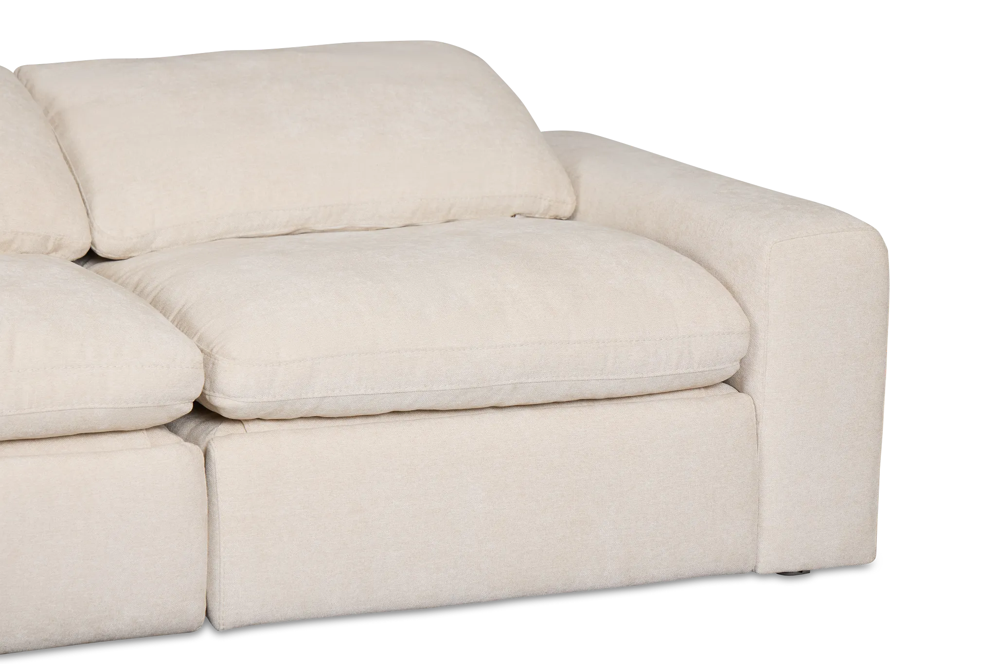 Drift Light Beige Fabric Small Dual Power Left Bumper Sectional