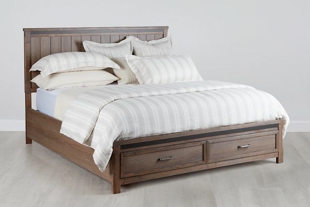 Lancaster Mid Tone Wood Panel Storage Bed (0)