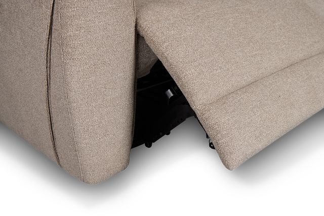 Walker Beige Fabric Large Dual Power Reclining Two-arm Sectional