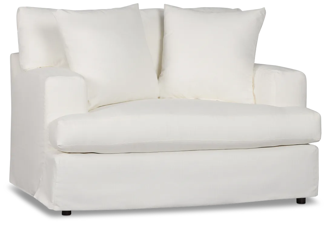 Marren White Fabric Chair