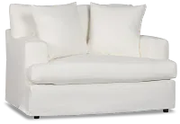 Marren White Fabric Chair