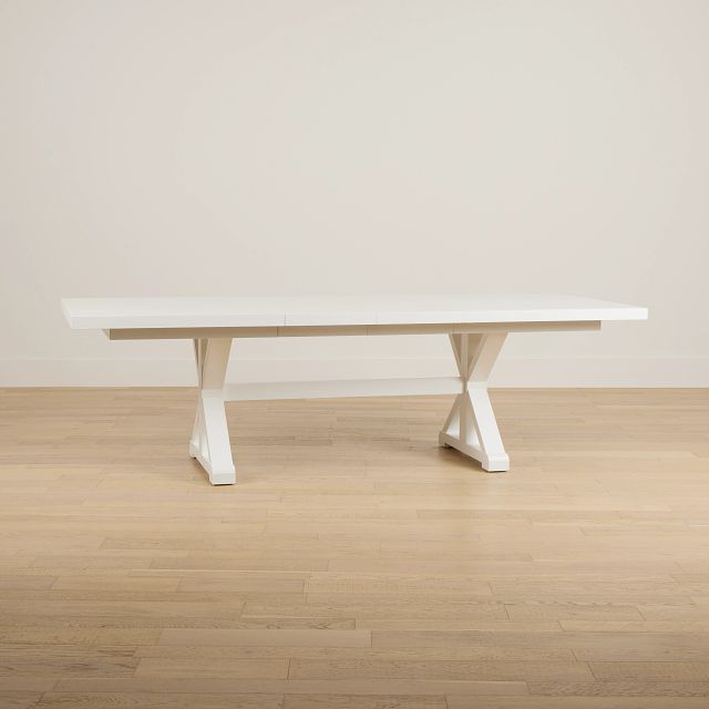 white trestle dining table