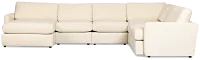 Maxwell Light Beige Fabric Large Left Chaise Sectional