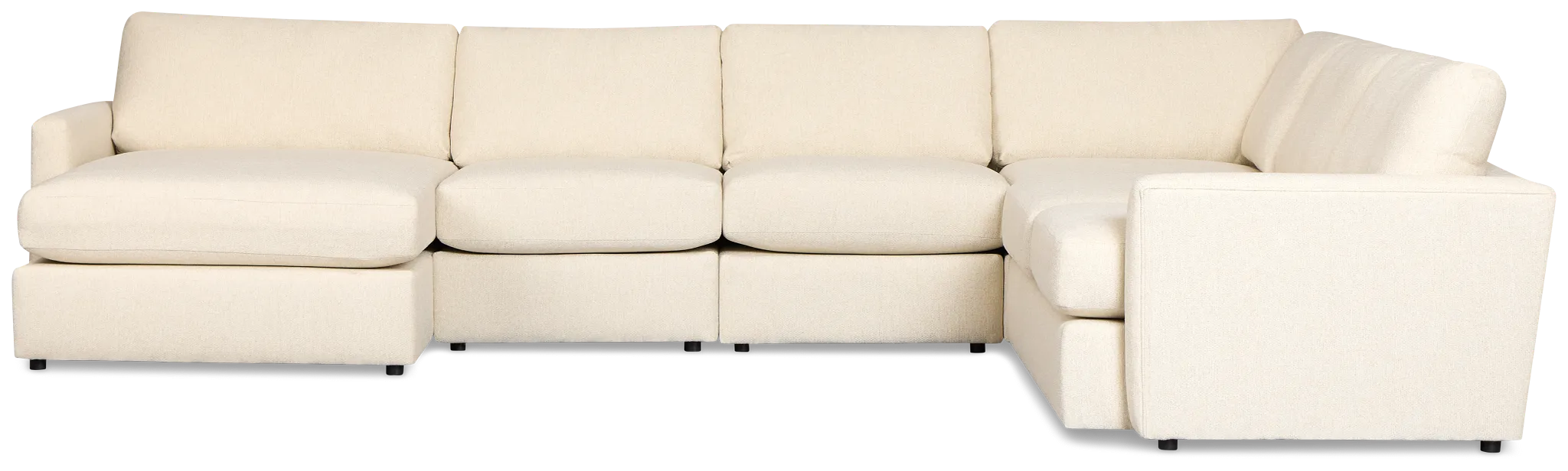 Maxwell Light Beige Fabric Large Left Chaise Sectional