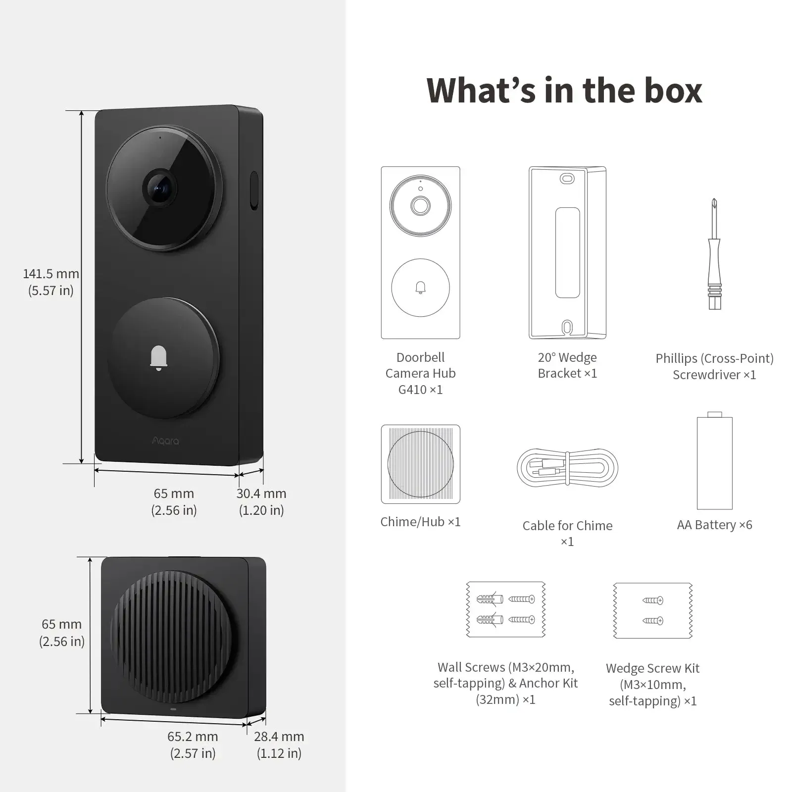 Aqara G410 Video Doorbell Select Black Smart Door Bells