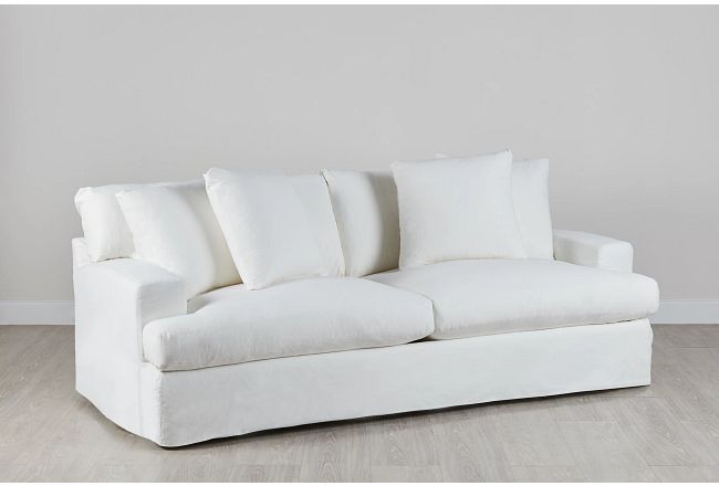 Delilah White Fabric Sofa
