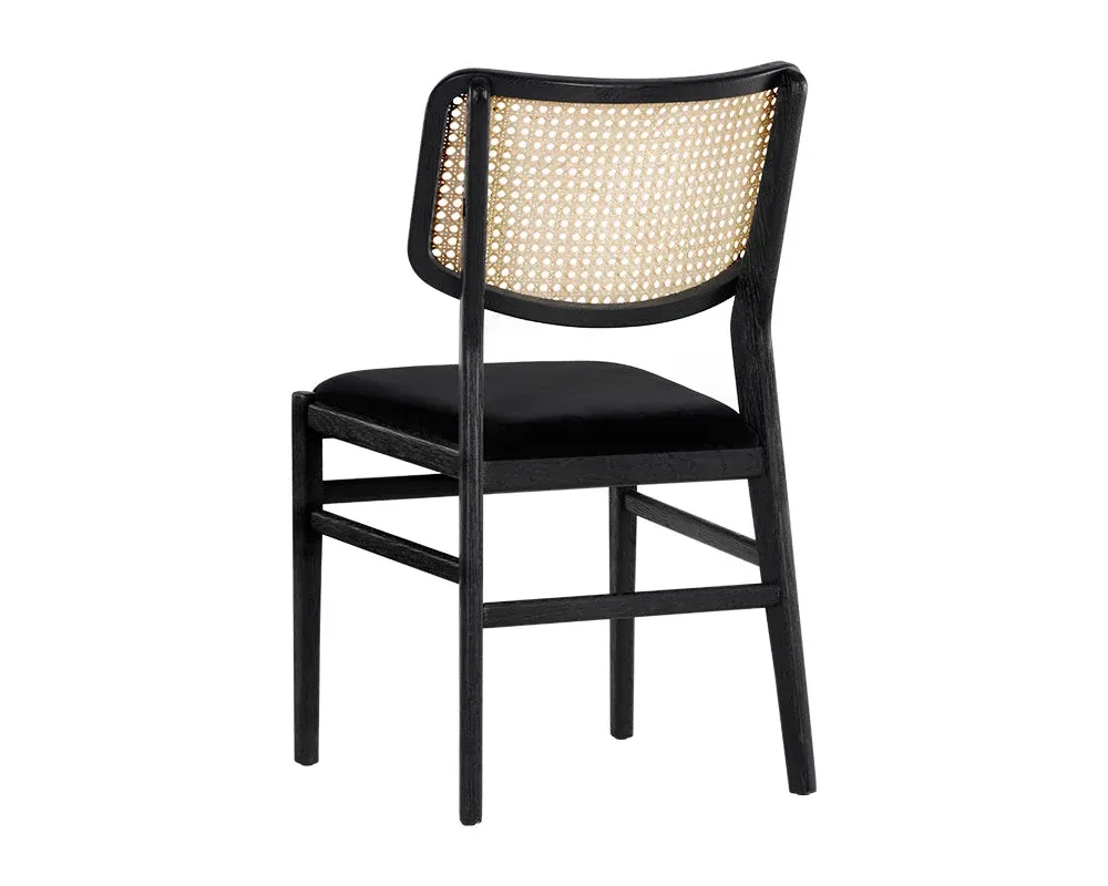 Banks Black Woven Upholstered Side Chair