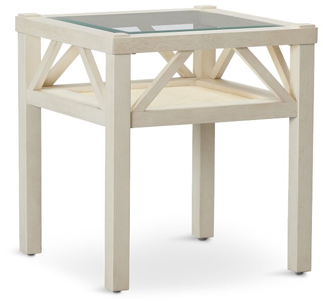 Ellie White Square End Table