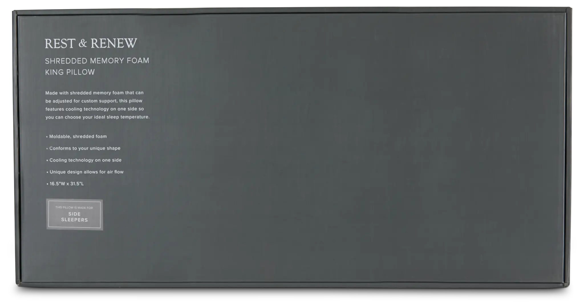 Rest & Renew Shredded Memory Foam Side Sleeper Pillow Rest & Renew Shredded Memory Foam Side Sleeper Pillow
