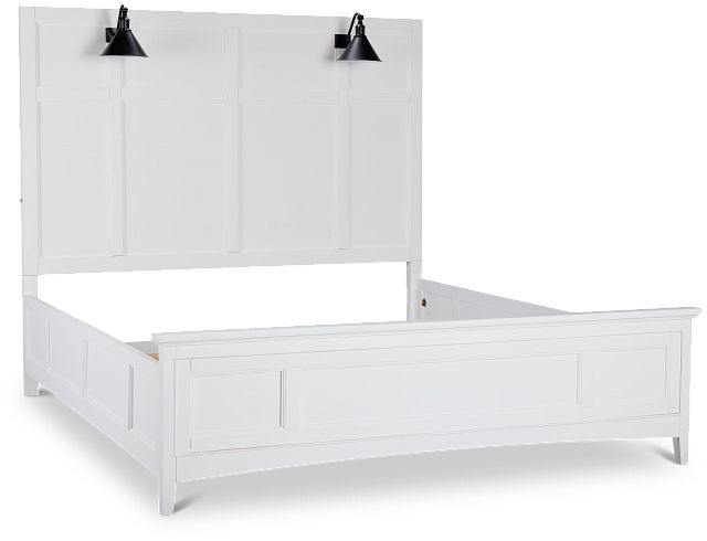 Heron Cove White Panel Bed With Lights