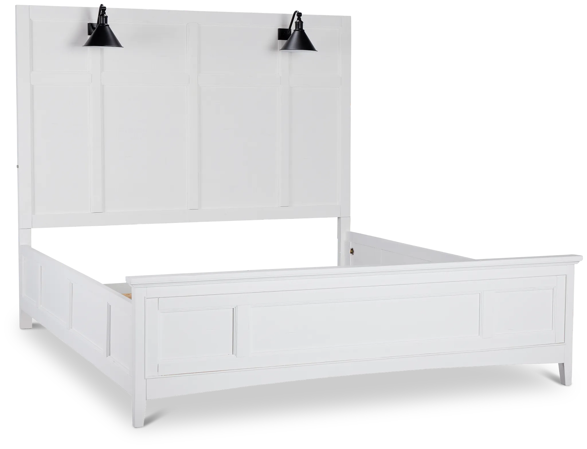 Heron Cove White Panel Bed With Lights