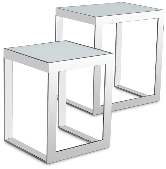 Nova White Set Of 2 Nesting End Table