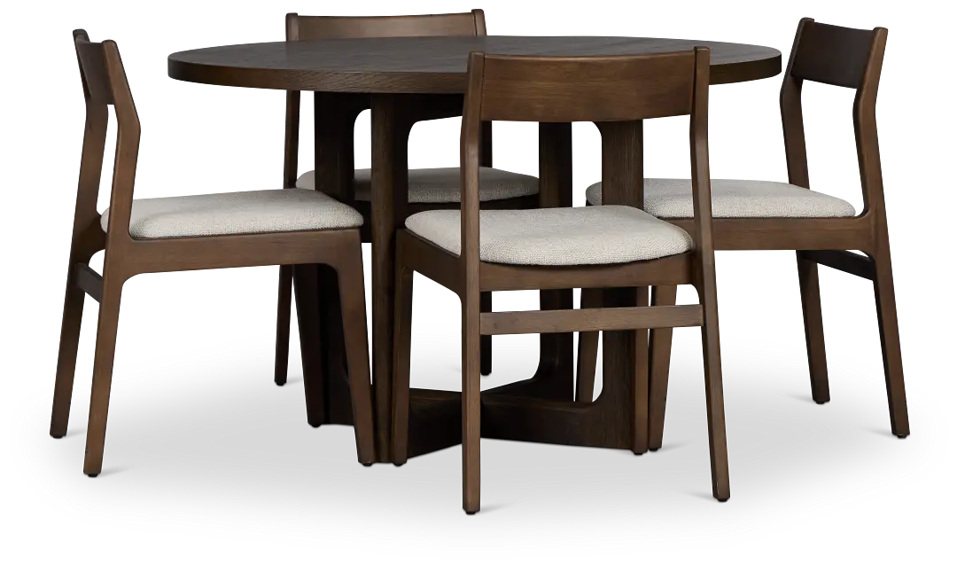 Santorini Dark Tone Round Table & 4 Curved Chairs Santorini Dark Tone Round Table & 4 Curved Chairs