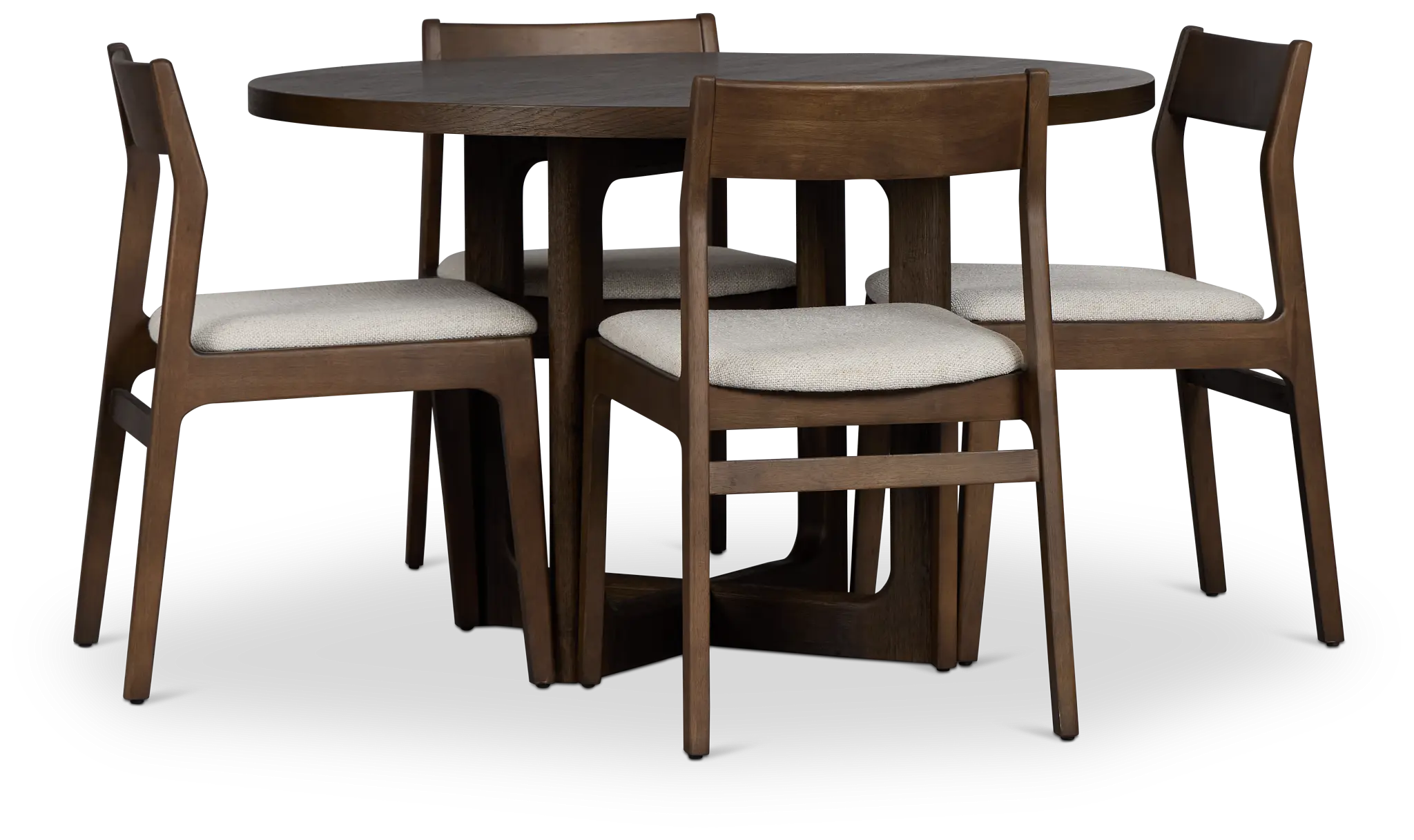 Santorini Dark Tone Round Table & 4 Curved Chairs Santorini Dark Tone Round Table & 4 Curved Chairs