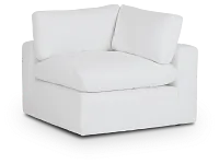 Grant White Fabric Corner Chair