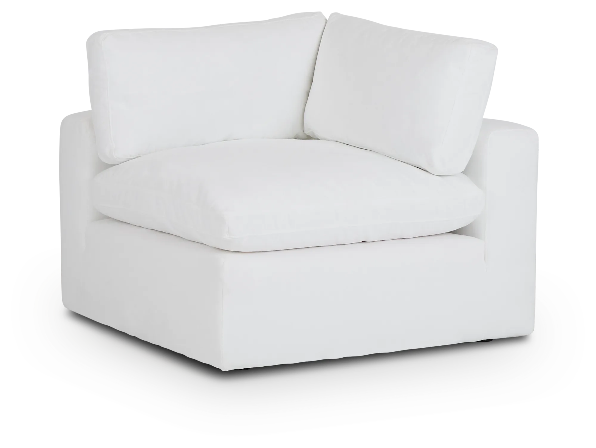 Grant White Fabric Corner Chair