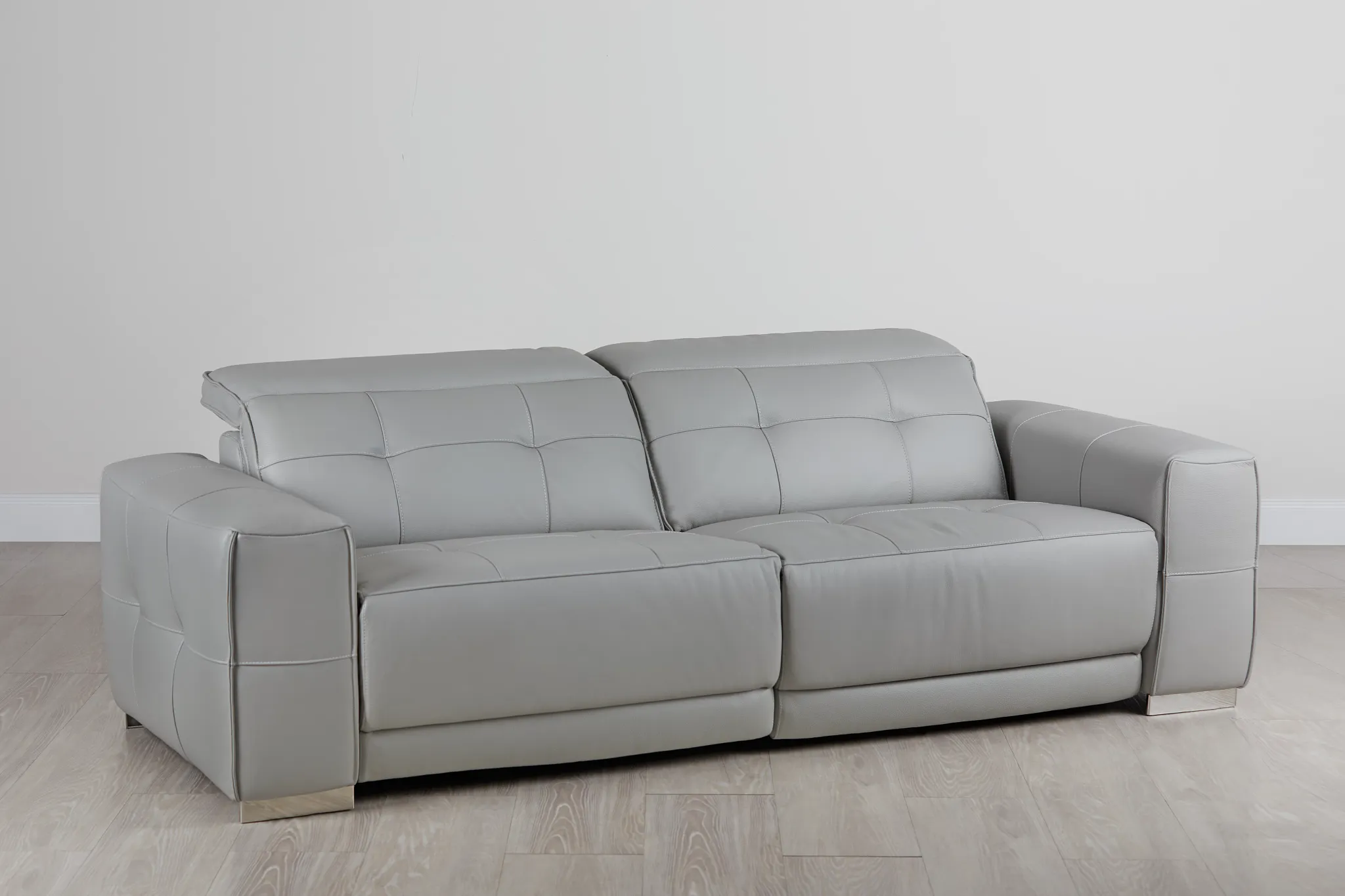 Reva Gray Leather Power Reclining Sofa