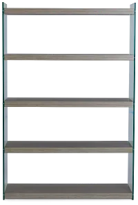 Olympia Gray Glass Bookcase
