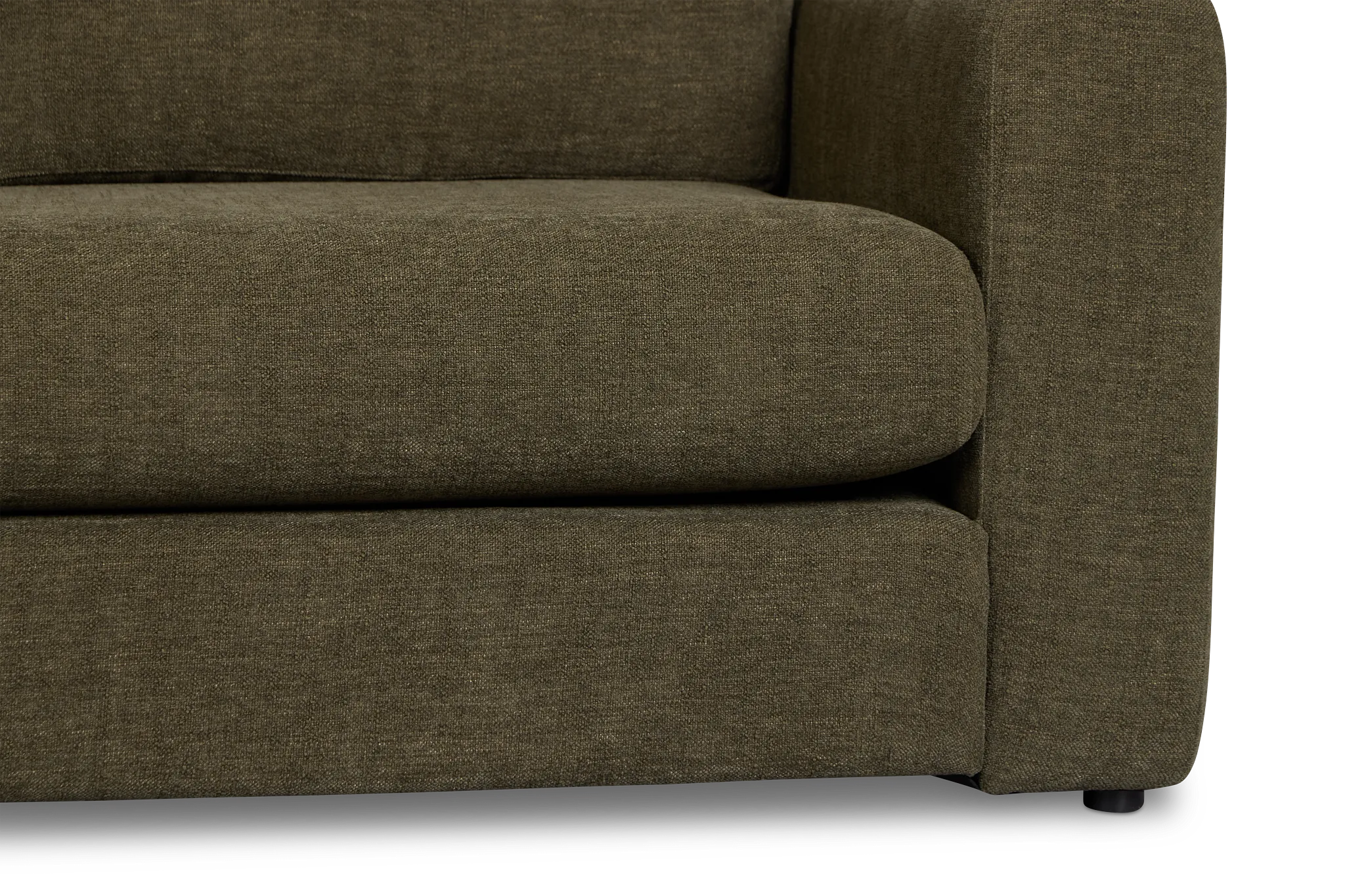Alma Dark Green Fabric Medium Left Chaise Wedge Sectional