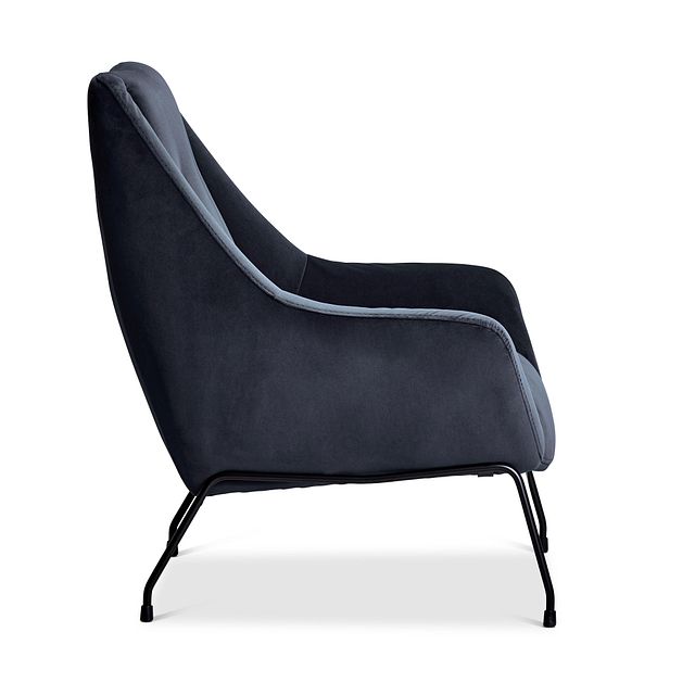 Xena Dark Gray Velvet Accent Chair (2)