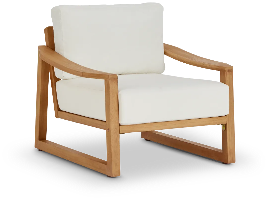 Tobago Light Tone Chair With White Cushion