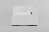 Destin Suave White Fabric Corner Chair