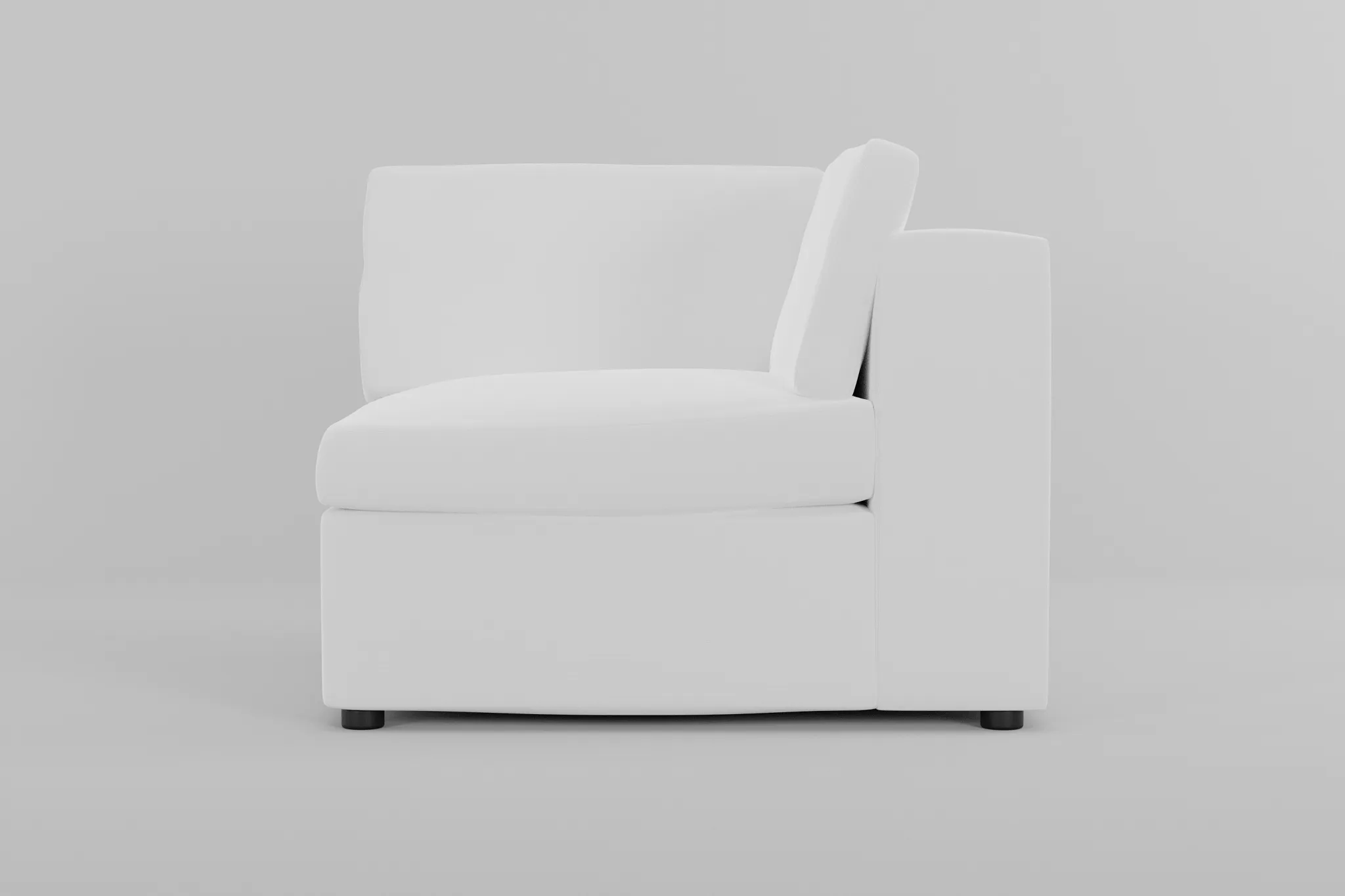 Destin Suave White Fabric Corner Chair