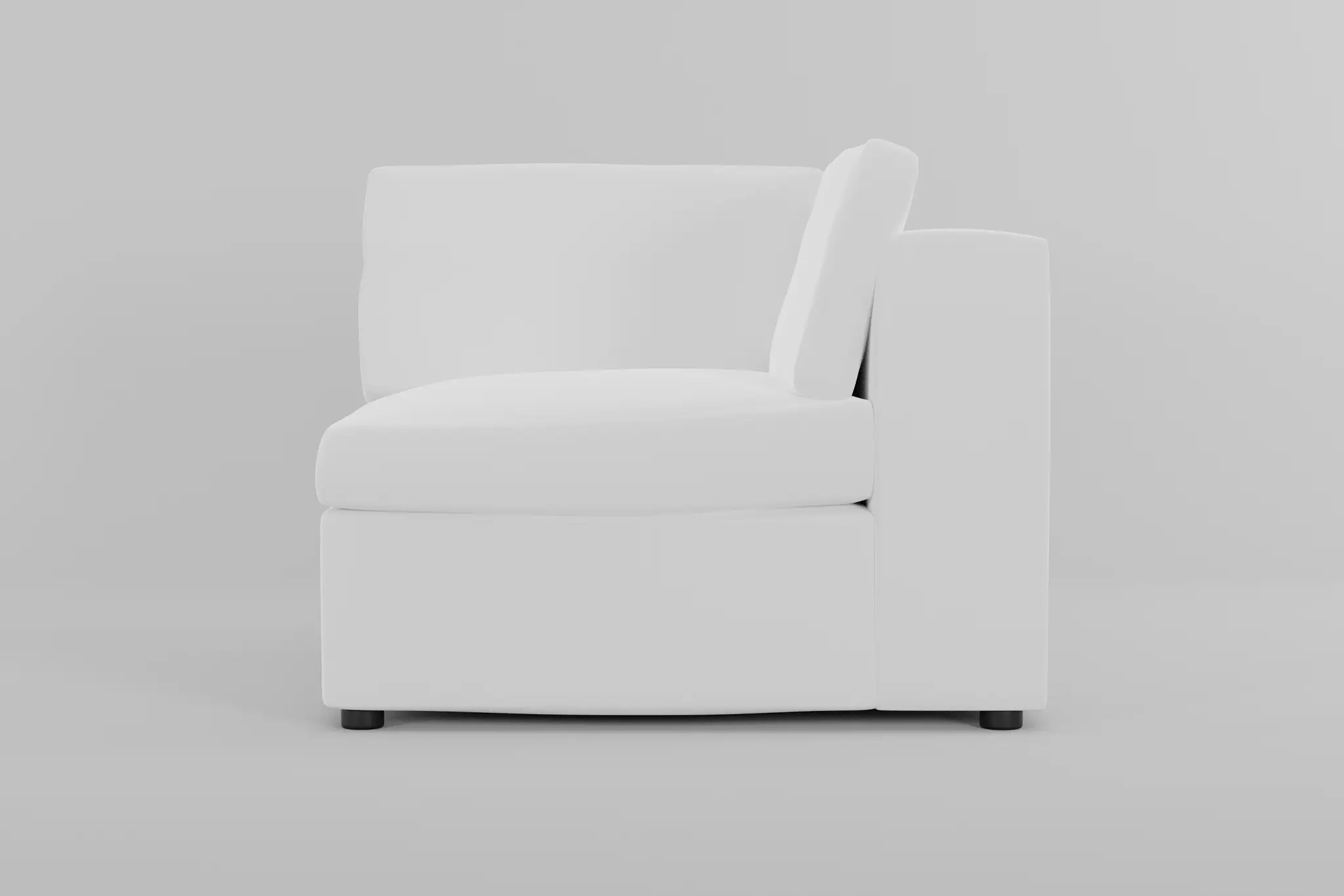 Destin Suave White Fabric Corner Chair Destin Suave White Fabric Corner Chair