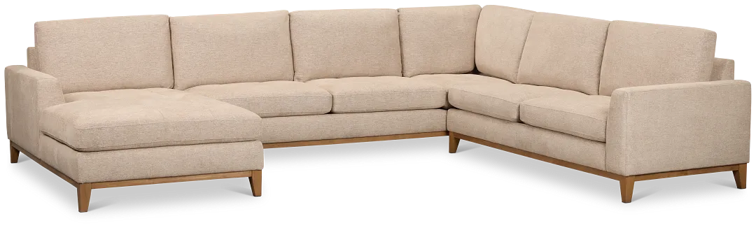 Maisie Light Brown Fabric Medium Left Chaise Sectional