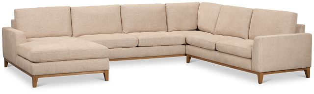 Maisie Light Brown Fabric Medium Left Chaise Sectional
