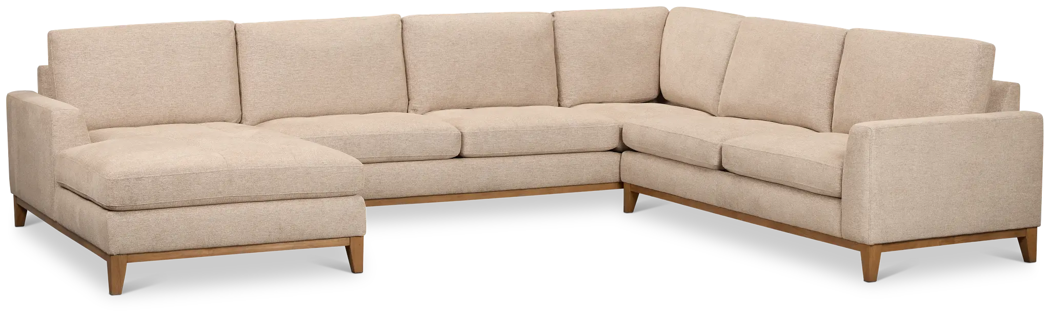 Maisie Light Brown Fabric Medium Left Chaise Sectional Maisie Light Brown Fabric Medium Left Chaise Sectional