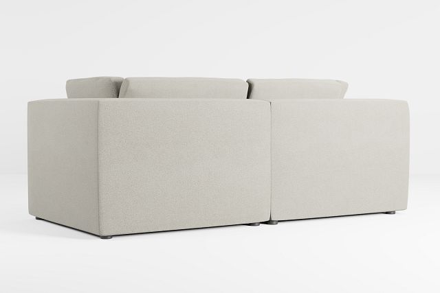 Destin Elite Gray Fabric 2 Piece Modular Sofa
