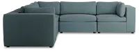 Destin Sutton Blue Fabric 5-piece Modular Sectional