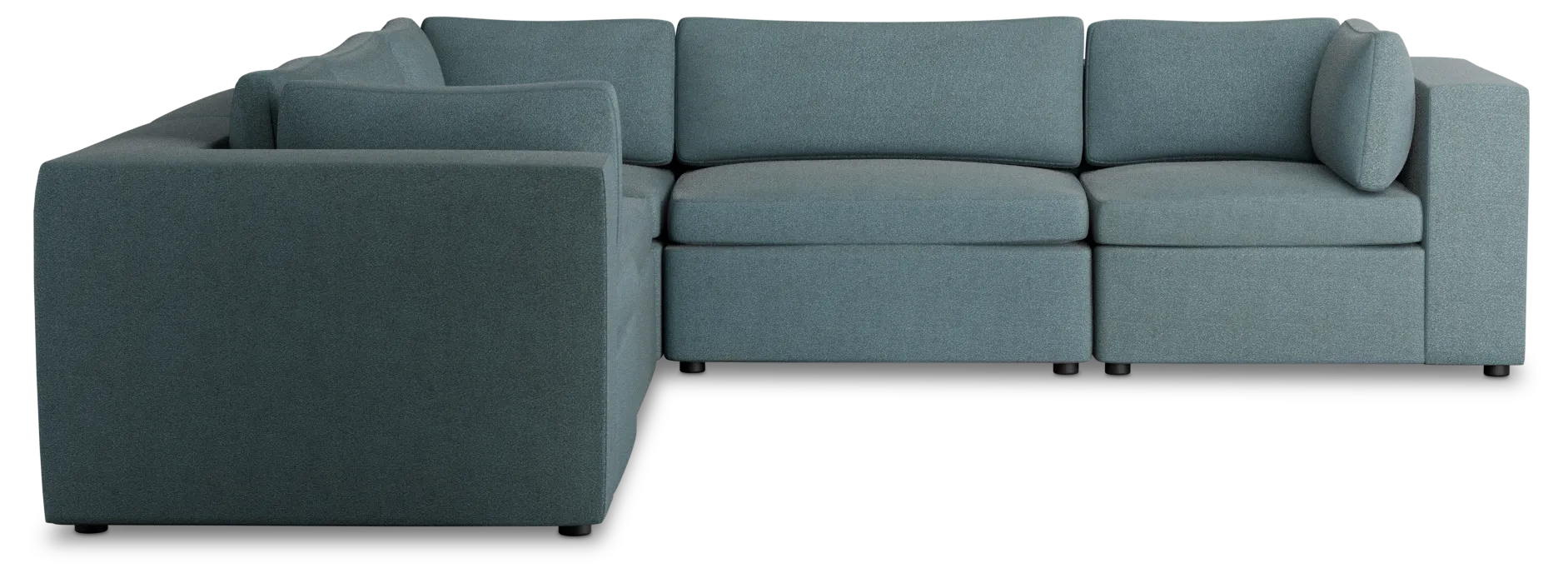 Destin Sutton Blue Fabric 5-piece Modular Sectional