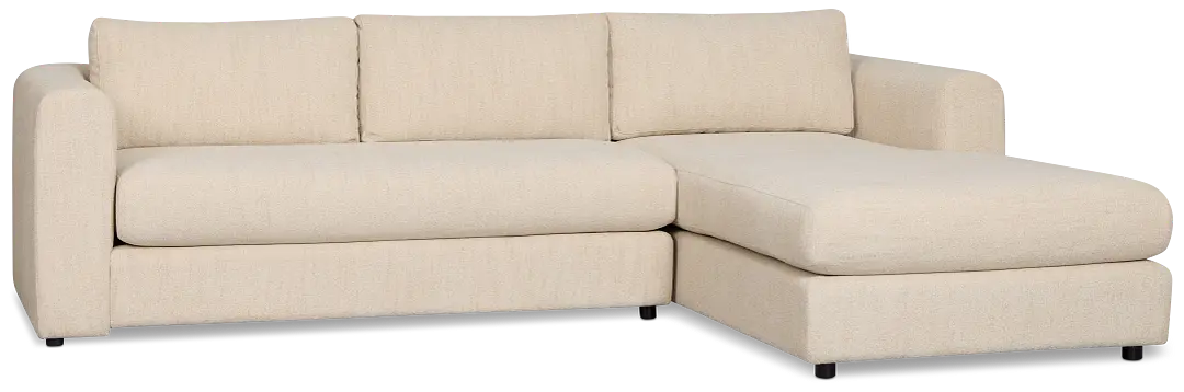 Alma Light Beige Fabric Right Chaise Sectional Alma Light Beige Fabric Right Chaise Sectional