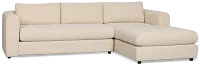 Alma Light Beige Fabric Right Chaise Sectional