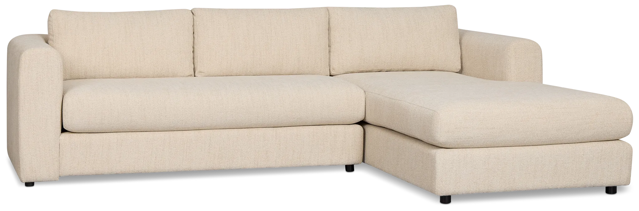 Alma Light Beige Fabric Right Chaise Sectional