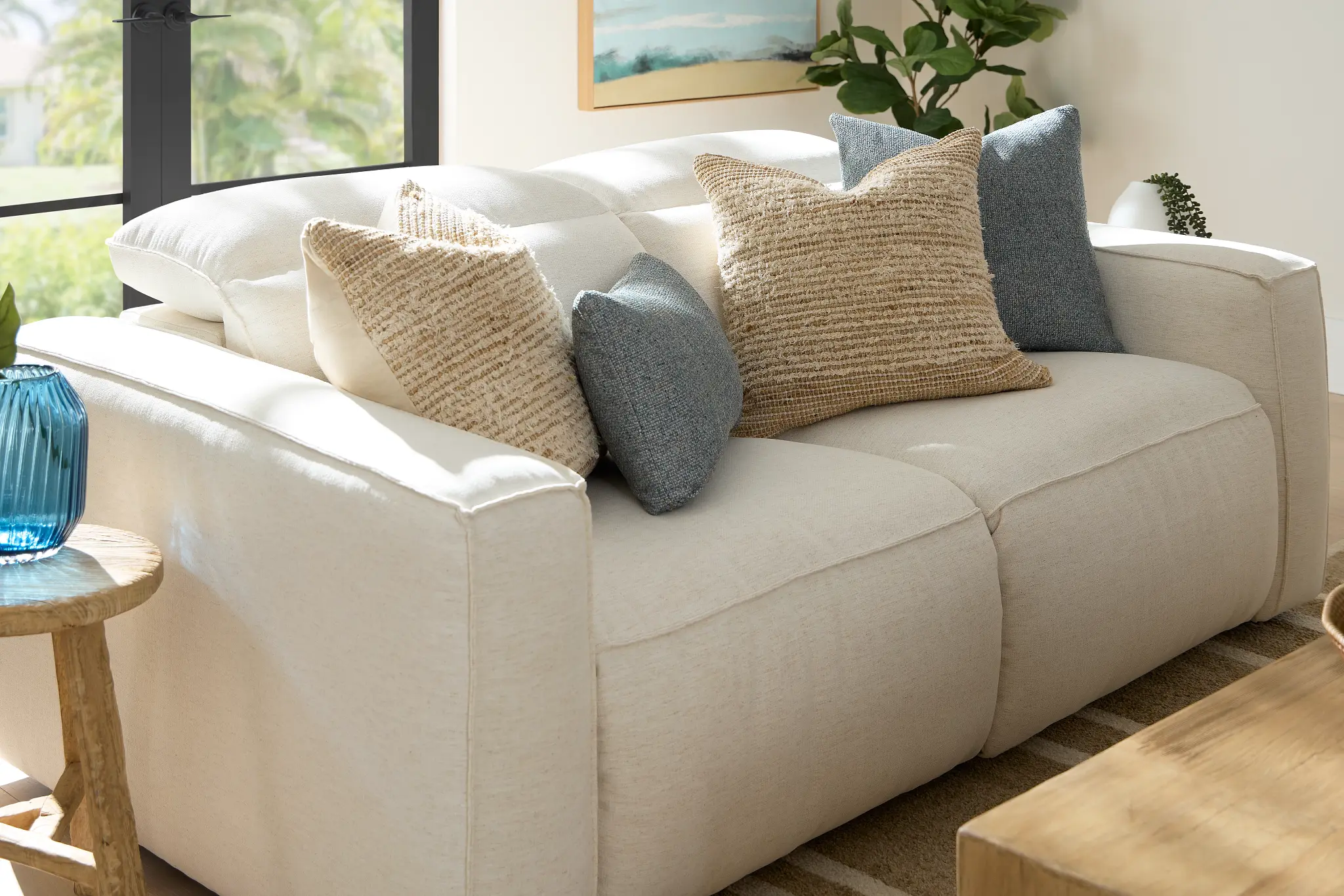 Ryland White Fabric Power Reclining Sofa Ryland White Fabric Power Reclining Sofa
