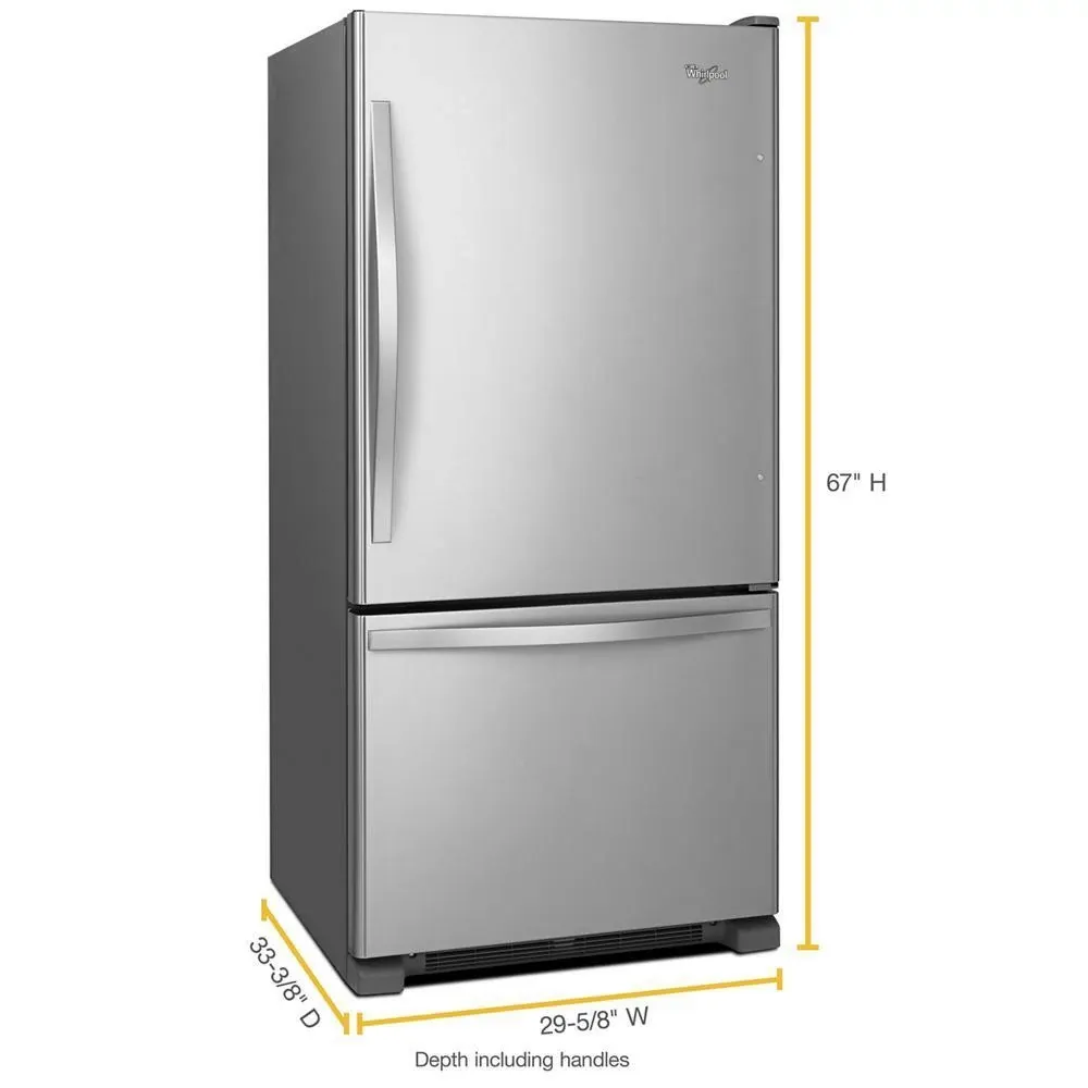 Whirlpool 329 Series Stainless Steel Bottom Freezer Refrigerator