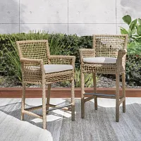 Ryan Light Beige Woven 30" Barstool