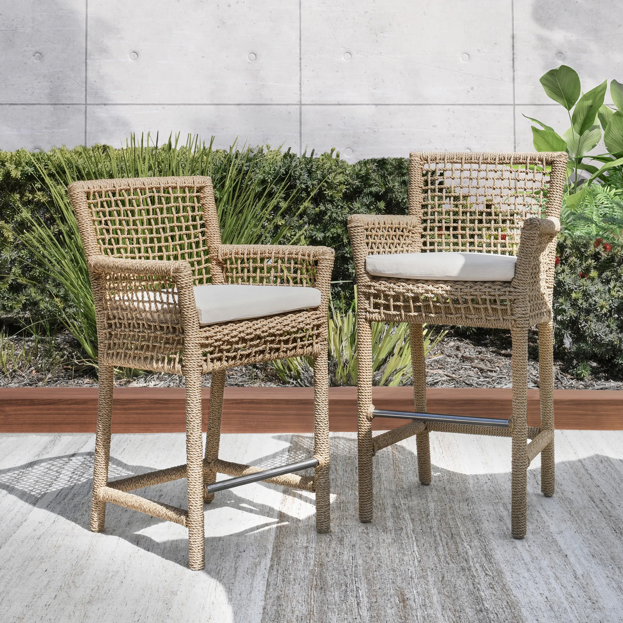 Ryan Light Beige Woven 30" Barstool
