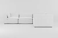 Destin Revenue White Fabric 5-piece Modular Sectional