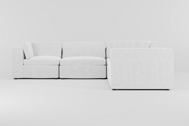 Destin Revenue White Fabric 5-piece Modular Sectional