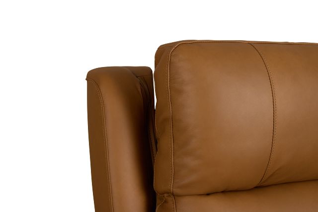 Summit Light Brown Lthr/vinyl Power Reclining Console Loveseat W/ Power Headrest
